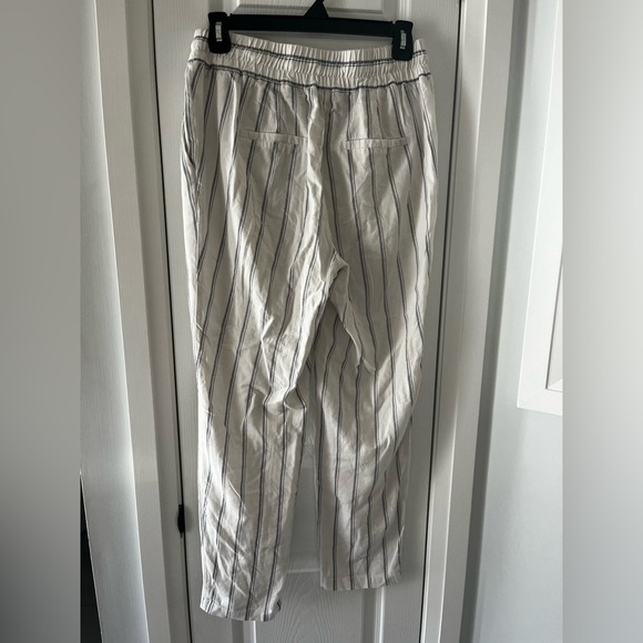 Vero Moda Linen Blend Striped Drawstring Pants Small - Picture 10 of 11